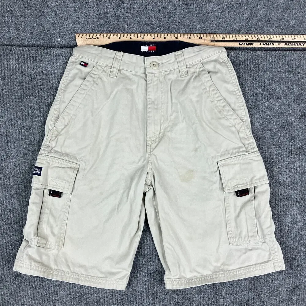 Tommy Hilfiger Shorts‎ Boys Size 16 Beige Cargo Pockets Preppy Casual